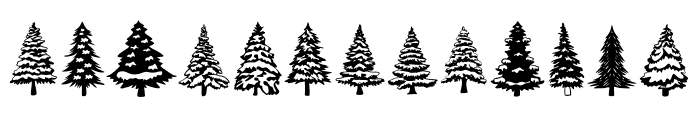 Icy Christmas tree Font LOWERCASE