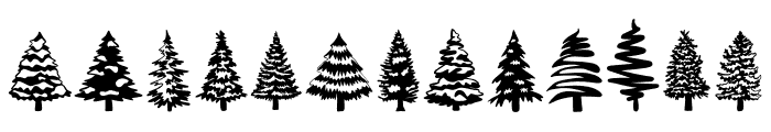 Icy Christmas tree Font LOWERCASE