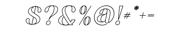Jackal Holiday Italic Outline Font OTHER CHARS