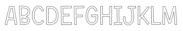 Jelfish Outline Font LOWERCASE