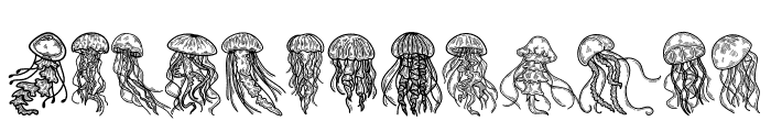 Jellyfish doodle Font UPPERCASE