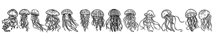 Jellyfish doodle Font LOWERCASE