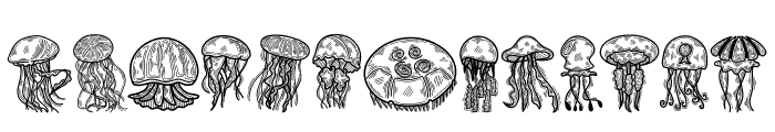 Jellyfish doodle Font LOWERCASE