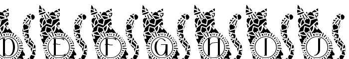 Joyful Cat Mandala Monogram Font UPPERCASE