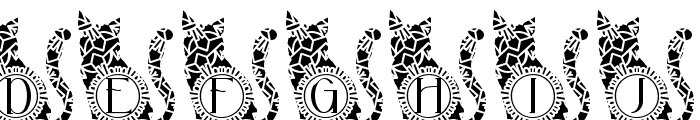 Joyful Cat Mandala Monogram Font LOWERCASE