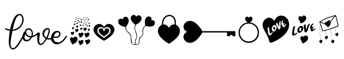 Justica Tail Heart Doodle Font OTHER CHARS