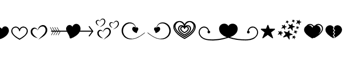 Justica Tail Heart Doodle Font UPPERCASE