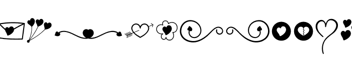 Justica Tail Heart Doodle Font LOWERCASE