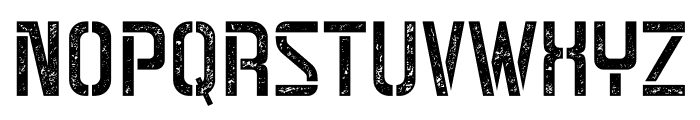 Justisia Stencil Stamp Font UPPERCASE