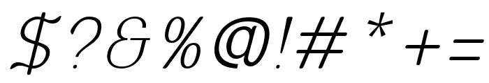 KABUSI-ThinSlanted Font OTHER CHARS