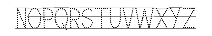 KH Karlie School Dots Lined Font UPPERCASE