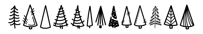 KL Oh Christmas Tree Doodles Font UPPERCASE