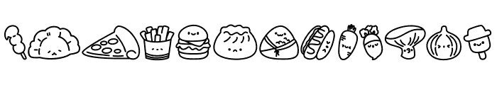 Kawaii food Font UPPERCASE