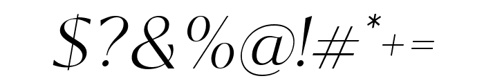 Kegina Extra Light Italic Font OTHER CHARS