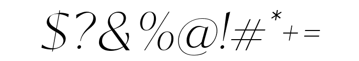 Kegina Thin Italic Font OTHER CHARS