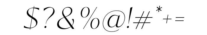 Kegina-ThinItalic Font OTHER CHARS