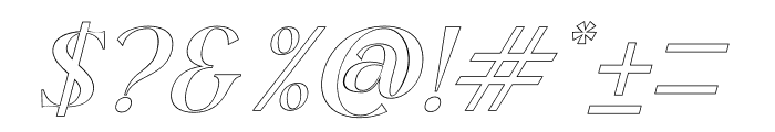 KeiraOutlineSlant-Regular Font OTHER CHARS