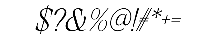 Kirell Extralight Italic Font OTHER CHARS
