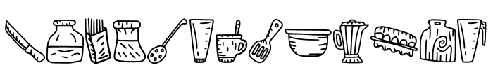 Kitchen Doodle Dingbat Regu Font UPPERCASE