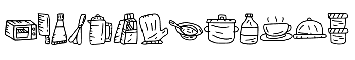Kitchen Doodle Dingbat Regu Font LOWERCASE