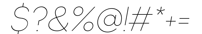 Kolka Thin Italic Font OTHER CHARS