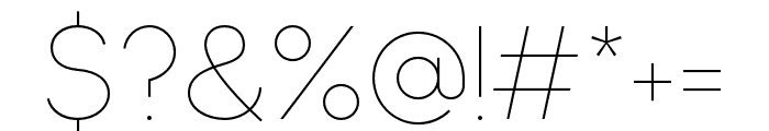 Kolka Thin Font OTHER CHARS