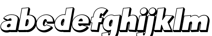 Komyca 3D Italic Font LOWERCASE