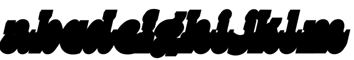 Korge Regular Extruded Left Italic Font LOWERCASE