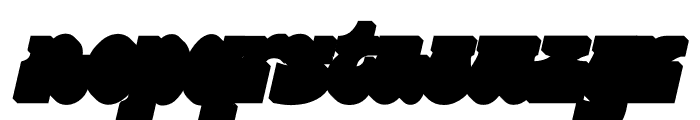 Korge Regular Extruded Right Italic Font LOWERCASE