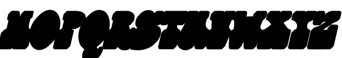 Korge Rounded Extruded Left Italic Font UPPERCASE
