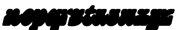 Korge Rounded Extruded Left Italic Font LOWERCASE