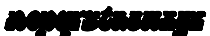 Korge Rounded Extruded Right Italic Font LOWERCASE
