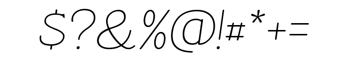 Kovanov Thin Italic Font OTHER CHARS