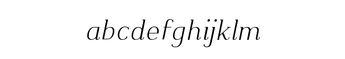Kulachat Serif Light Italic Font LOWERCASE