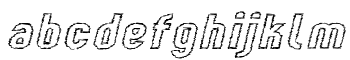 Kumba Scrawl Outline Expanded Italic Font LOWERCASE