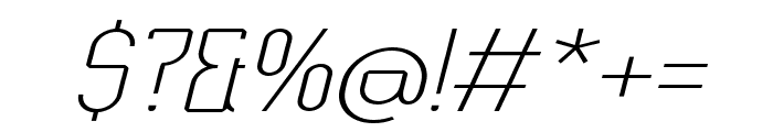 Kumba UltraLight Expanded Italic Font OTHER CHARS