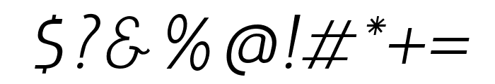 LIEUR-LightItalic Font OTHER CHARS