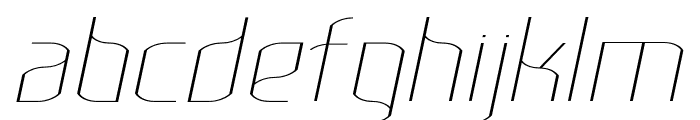 Lakisa Thin Expanded Italic Font LOWERCASE