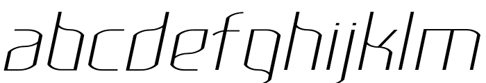 Lakisa UltraLight Expanded Italic Font LOWERCASE