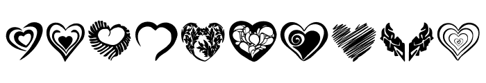 Laser cut heart Font OTHER CHARS