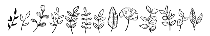 Leaf Doodle Font UPPERCASE