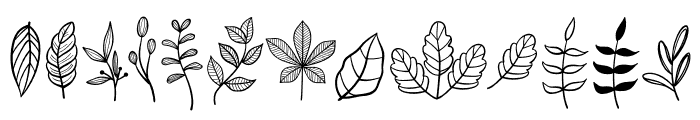 Leaf Doodle Font UPPERCASE