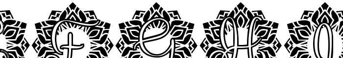 Leaf Mandala Monogram Font UPPERCASE
