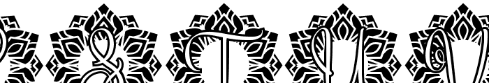 Leaf Mandala Monogram Font LOWERCASE