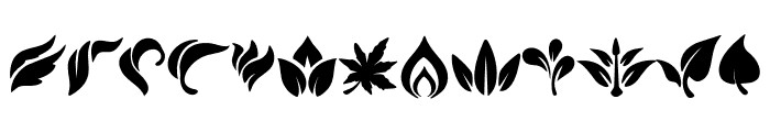 Leaf icons Font UPPERCASE