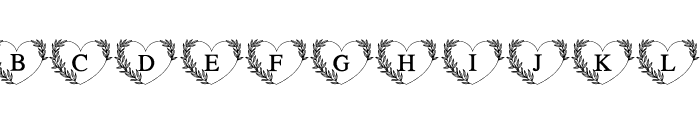 Leaves Heart Font UPPERCASE