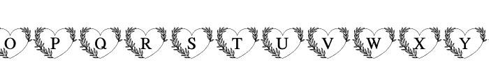 Leaves Heart Font UPPERCASE