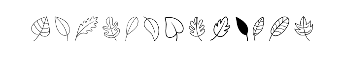 Leaves - Only Font LOWERCASE