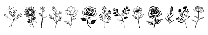 Leaves with Flower  Regular Font UPPERCASE