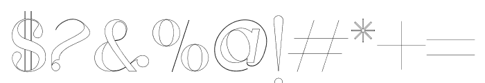 Ligtra Outline Font OTHER CHARS